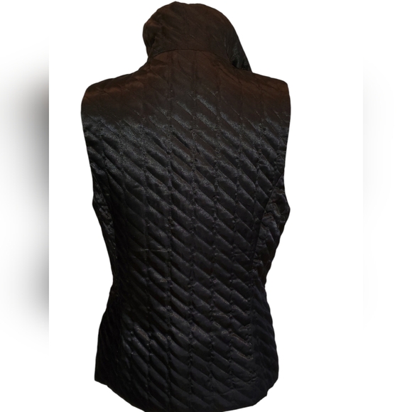 White House Black Market Women's Size Medium Quilted Black Puffer Vest - Picture 6 of 9
